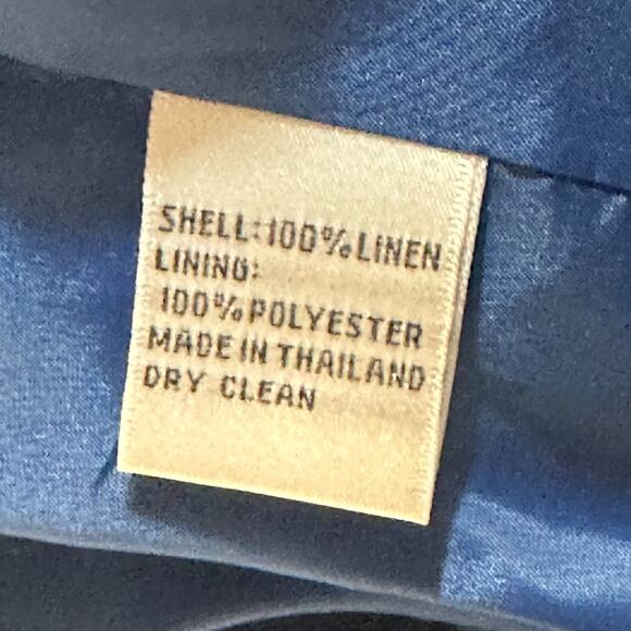 Vintage 90s Talbots Irish Linen Blazer Blue Sz 6 Button Up Lined Coastal Preppy - Picture 8 of 8